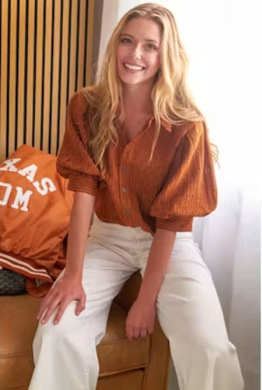 Bomba Open Weave Stripe Top