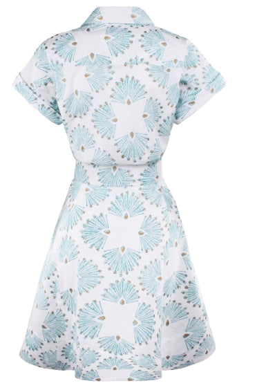 Short Chantal Peacock Print Dress