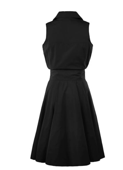 Typewriter Cloth Black Trench Dress