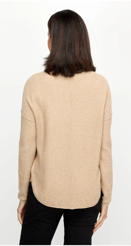 Cotton Cashmere Waffle Sweater