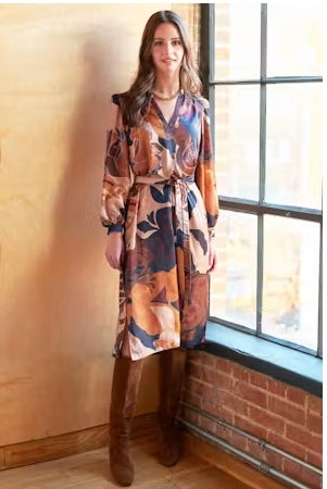 Franchesca Etruscan Scroll Midi Dress