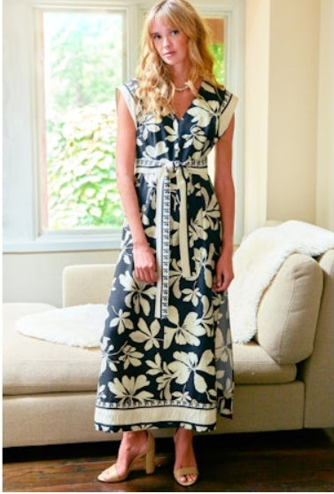 Beverly Black/Tan Print Dress