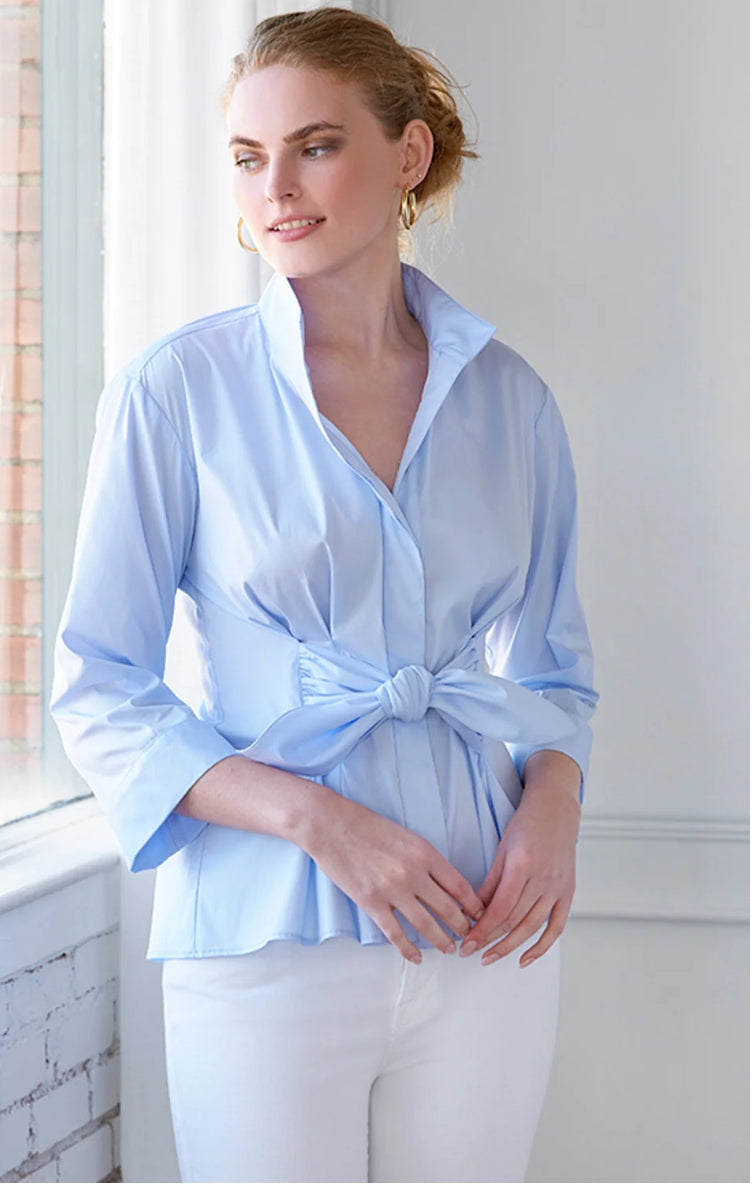 ROCKY TIE FRONT BLUE SHIRT