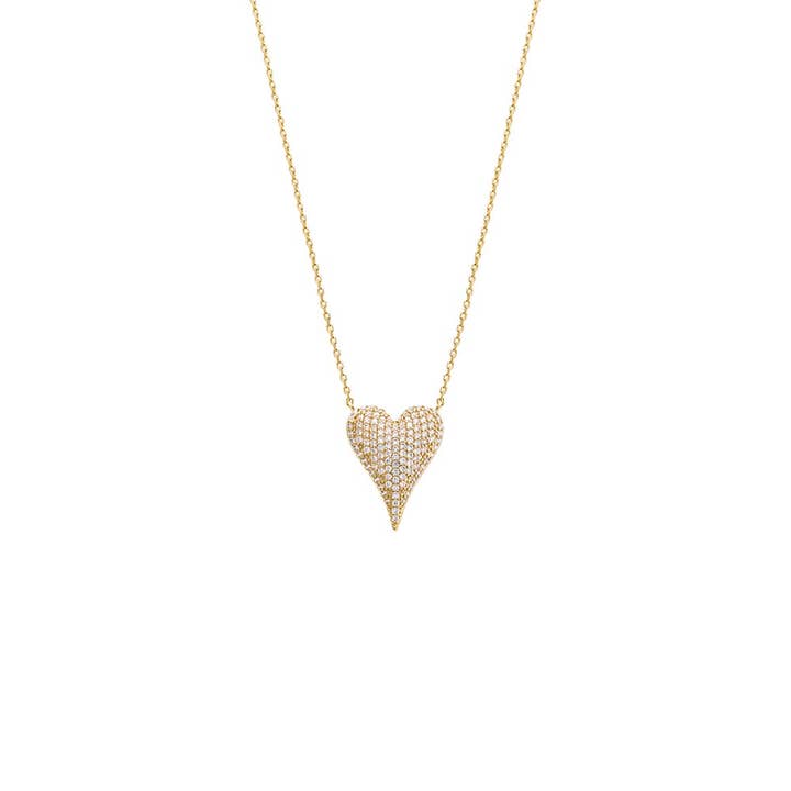 CZ Heart Necklace 16MM
