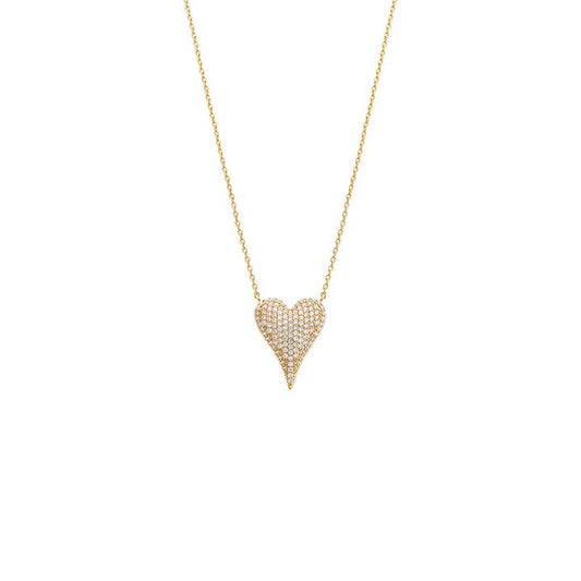 CZ Heart Necklace 16MM
