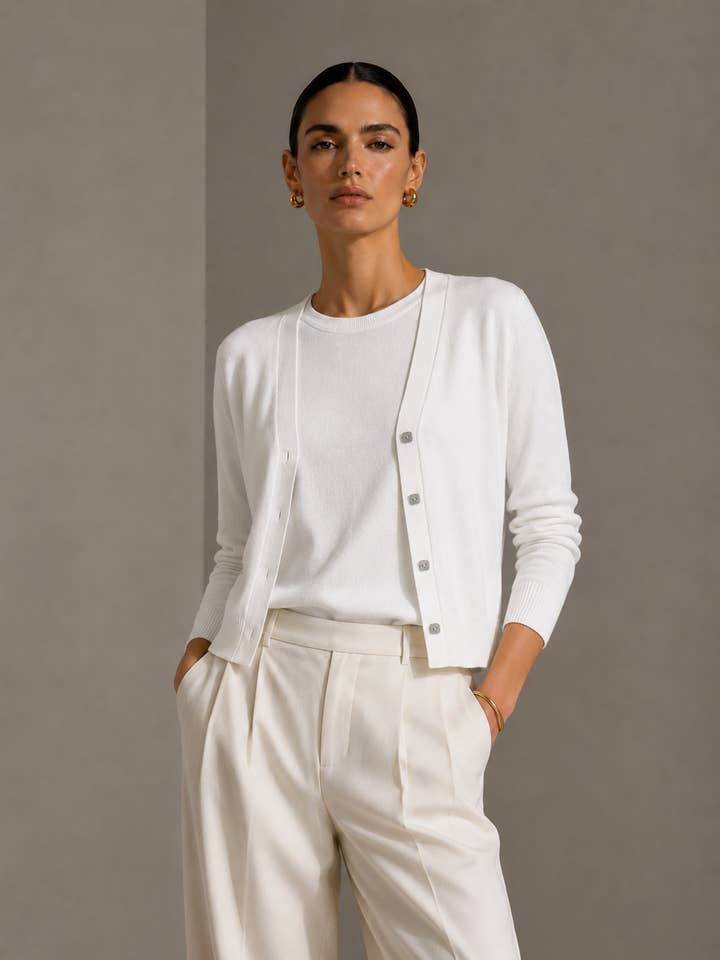lightweight White Cardigan