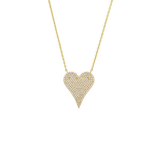 CZ Heart Necklace 25MM