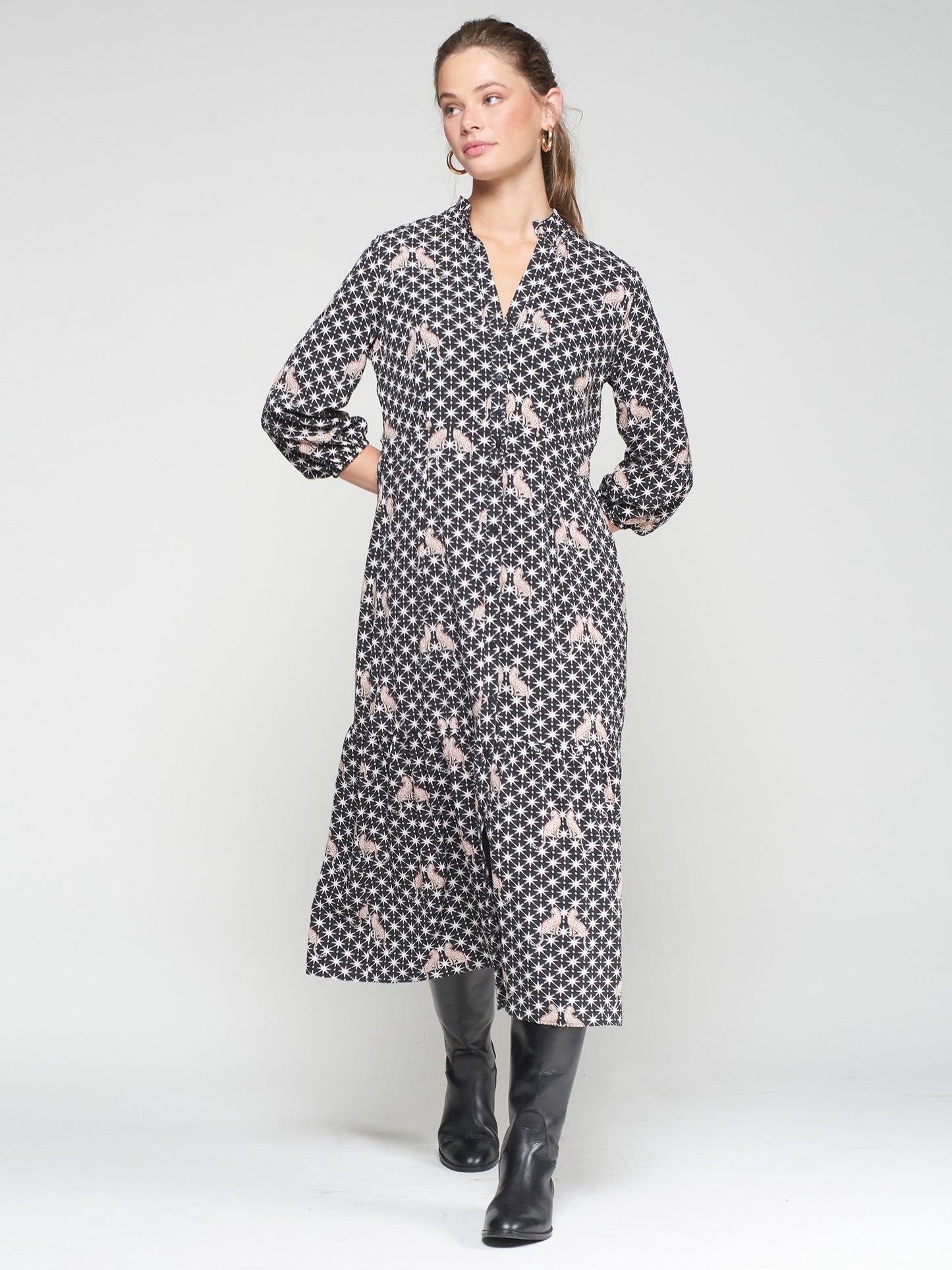 LEOPARDS AND STARS BLACK DRESS