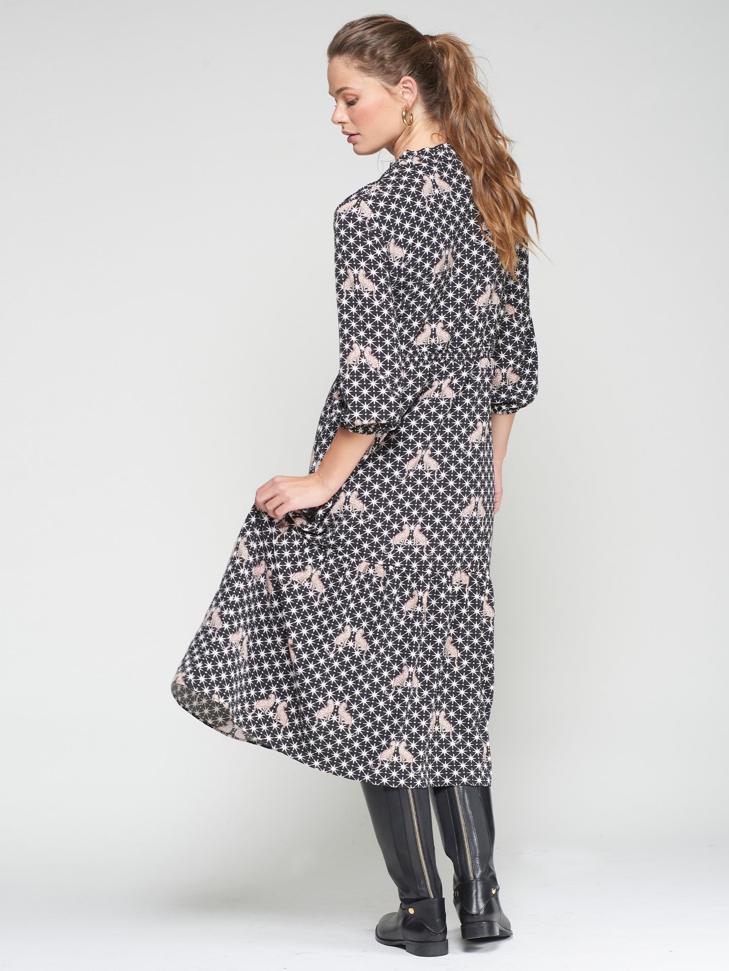 LEOPARDS AND STARS BLACK DRESS