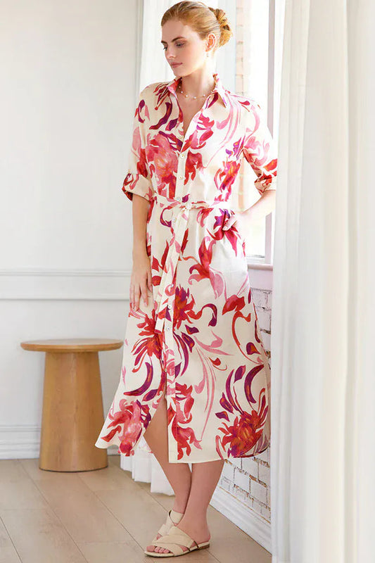 LONG ALEX FLORAL SHIRTDRESS