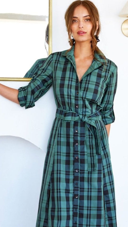 Emerald Plaid Dress