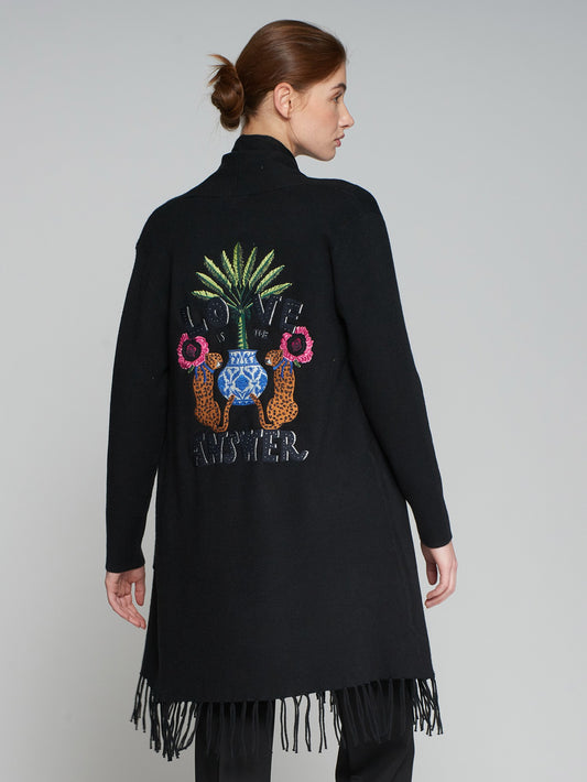 Leopard Black Cardigan