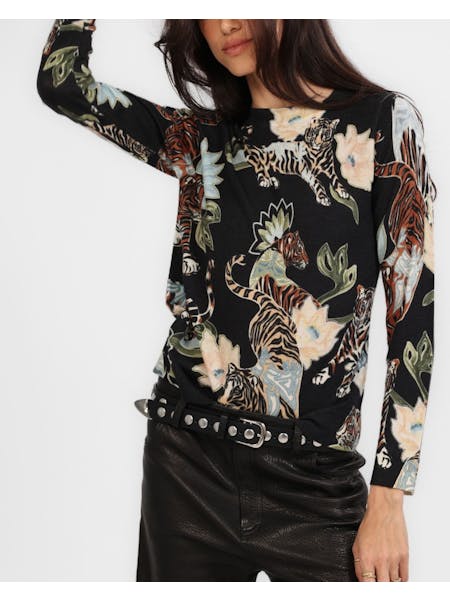 Lotus Tiger Cashmere Sweater